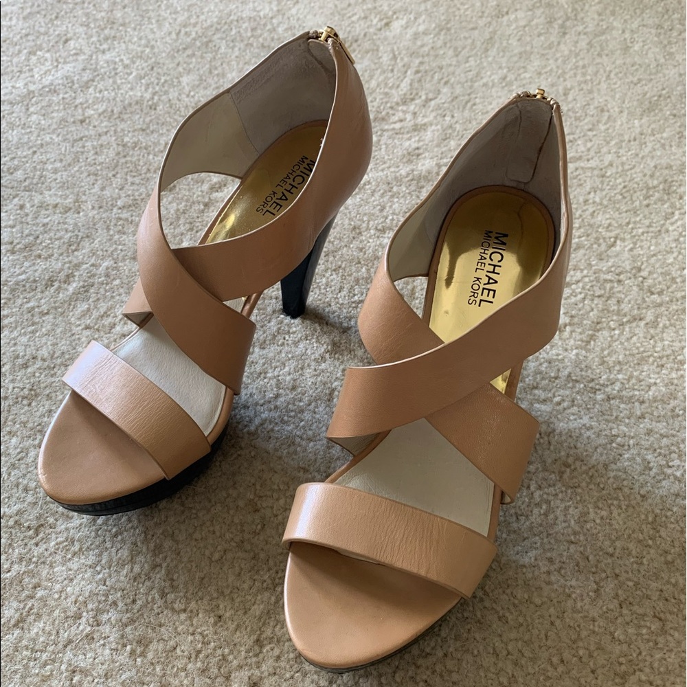 Michael by Michael Kors nude sandal heels 10
